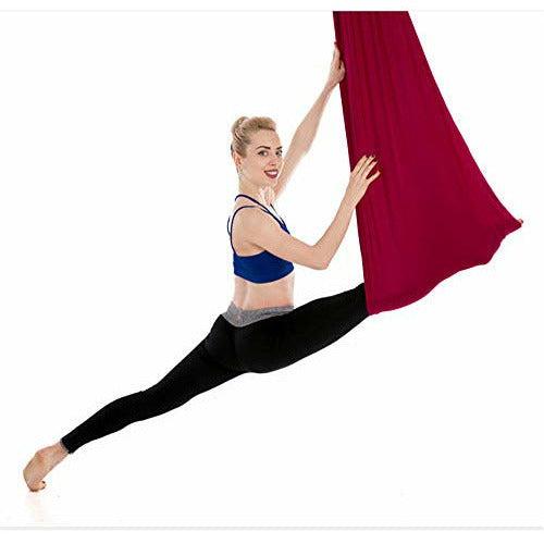 Aerial Yoga Hammock -Healthy Model Life Premium Aerial Silk Yoga Swing Antigravity Yoga, Improved Flexibility & Core Strength (red) 1