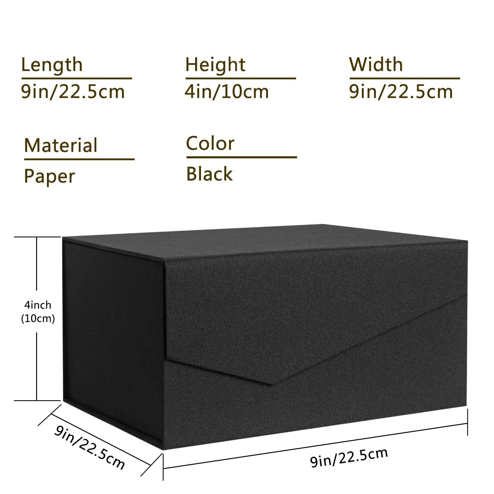 YAWOIRG Black Large Present Box, 22.5x22.5x10cm, Luxury Magnetic Gift Box, Empty Reusable Big Gift Box with Lid for Presents, Valentines Day, Wedding, Birthday (Matte) 1