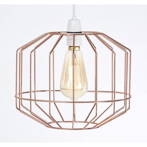 Retro Design Light Shade - Metal Wire Basket Cage Lamp Shade - Ceiling Pendant Light Shade - Wire Cage Lamp Shade - Industrial Vintage Style - Easy Fit Metal Lamp Shade - Copper 0