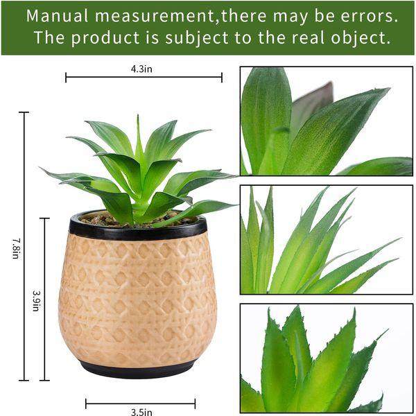 Joyvio Artificial Succulent Plants Potted, Small Fake Succulents in Ceramic Pots, Fake Plants Home Office Room Decor (3) 3