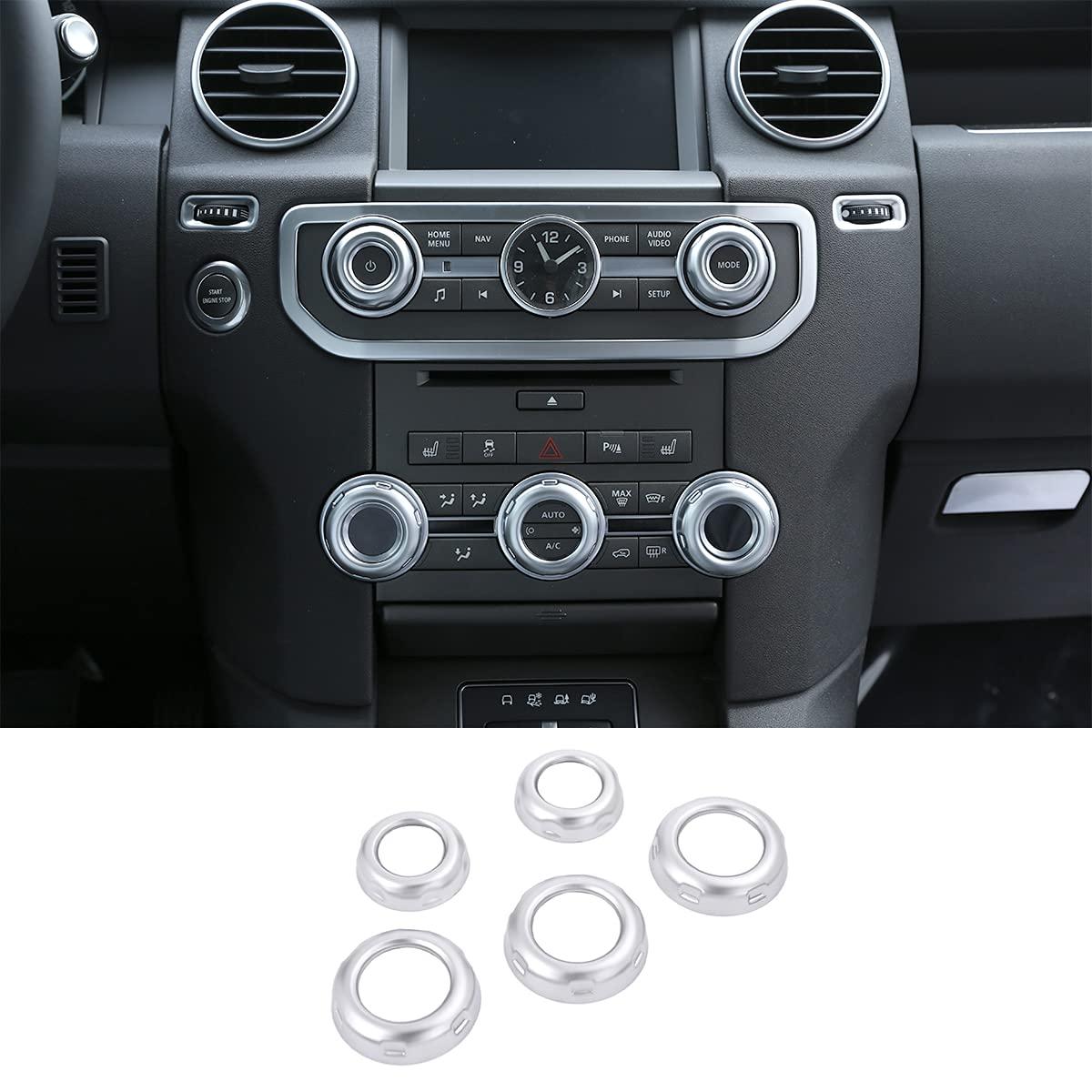 YUECHI 5PCS ABS Volume and Air Conditioning Button Knobs Cover Trim for Land Rover Discovery 4 2010-2016 / Range Rover Sport 2010-2013