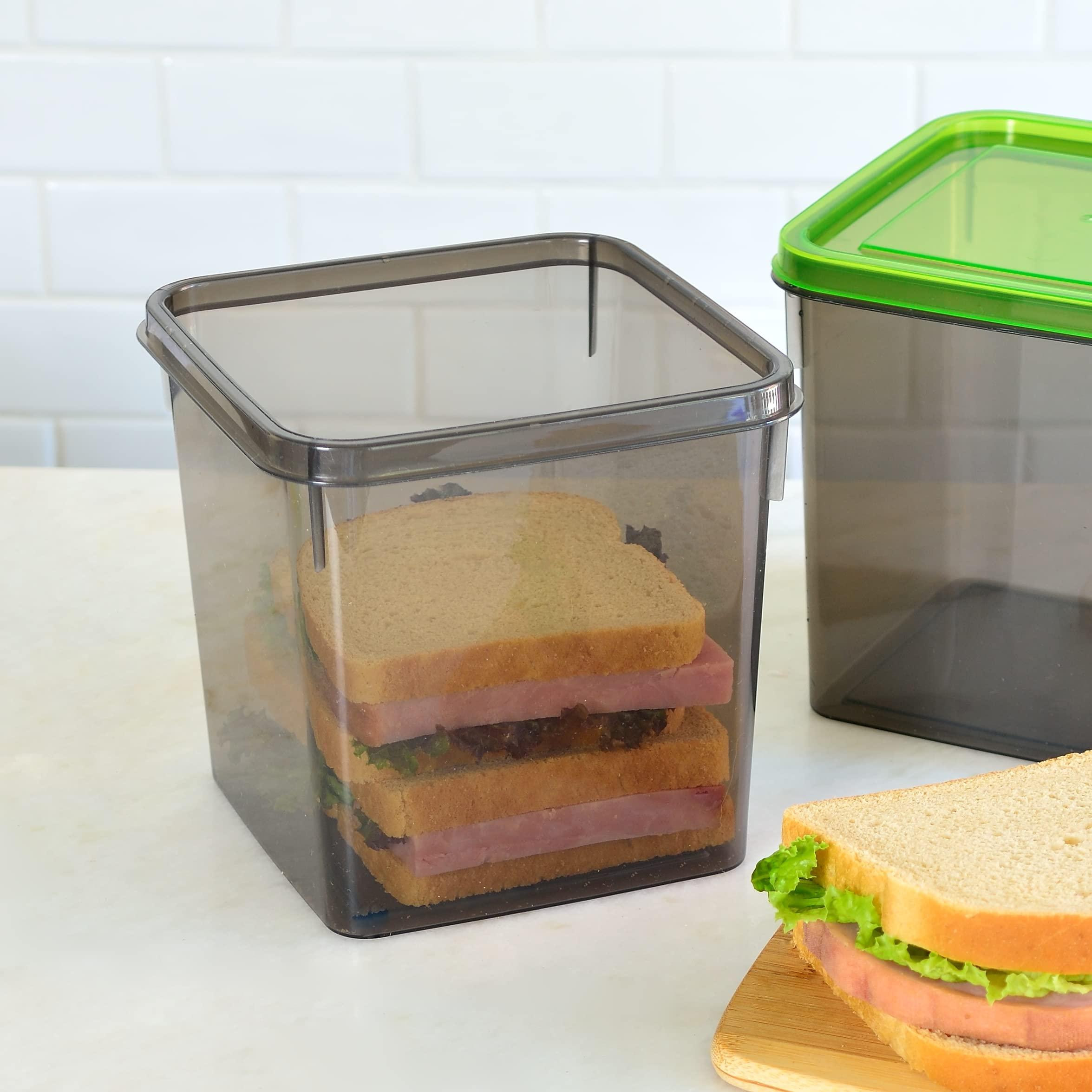 Youngever 3 Pack Sandwich Containers for Lunch Box, Reusable Food Storage Containers, Meal Prep Containers (Multi Sandwiches 2250ML) 6