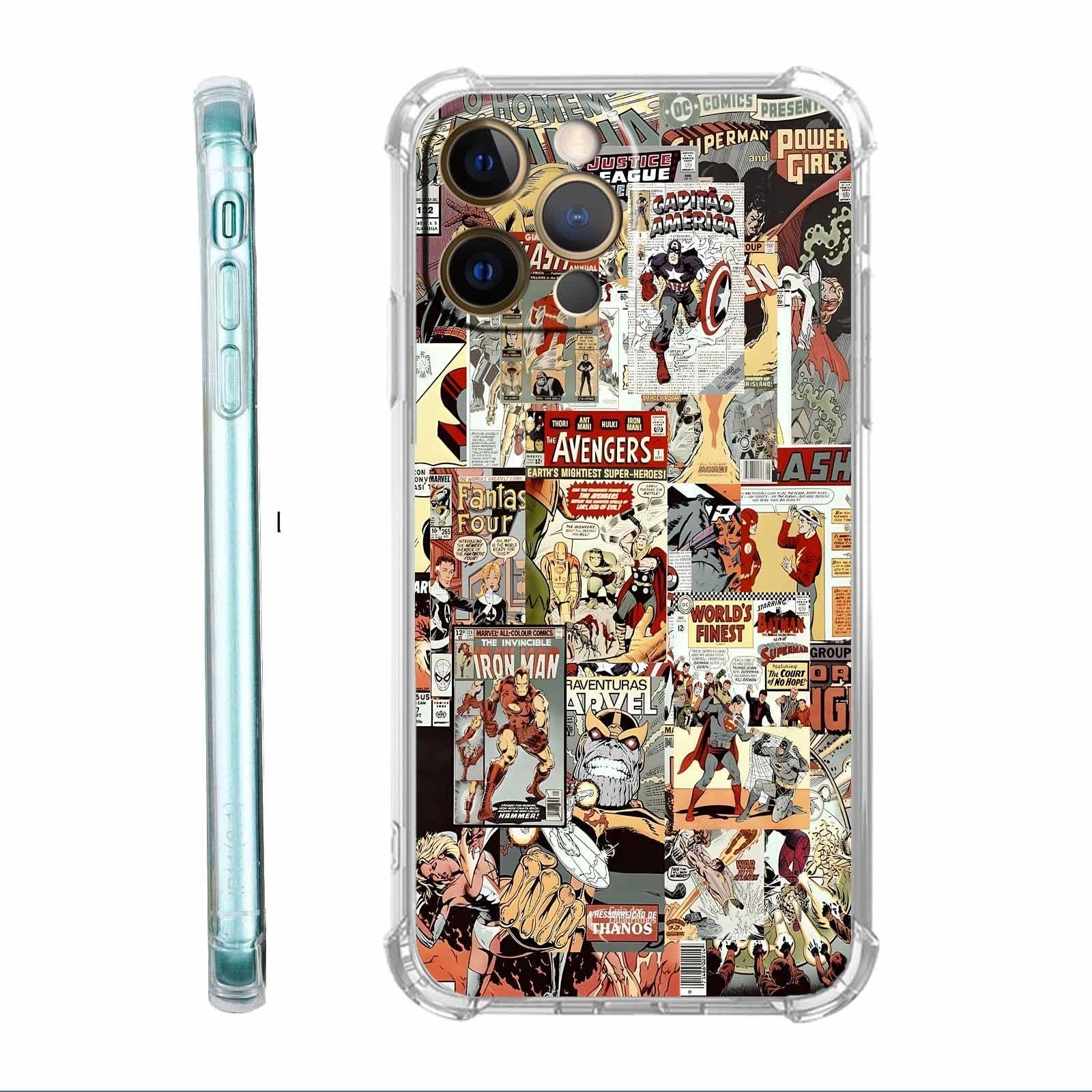 Cartoon Comic Superhero Case Compatible with iPhone 12 Pro Max, Pop Culture Art Collage Pattern Case,Soft TPU Bumper Case for iPhone 12 Pro Max 0