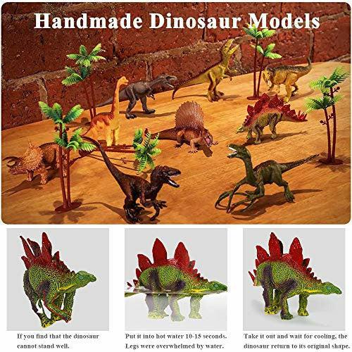 TEMI 9 Pack Dinosaur Toys with Play Mat & Trees for Boys, Educational Realistic Jurassic Playset to Create a Dino World Including T-Rex, Triceratops for Kids, Boys & Girls 3 4 5 6+ Years 4