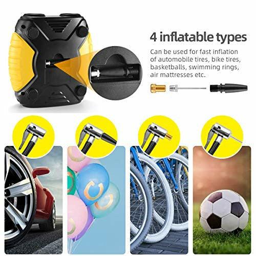 WindGallop Digital Car Tyre Inflator Air Tool Portable Air Compressor Car Tyre Pump Automatic 12V Electric Air Pump Tyre Inflation With Tyre Pressure Gauge Valve Adaptors Led Light 2