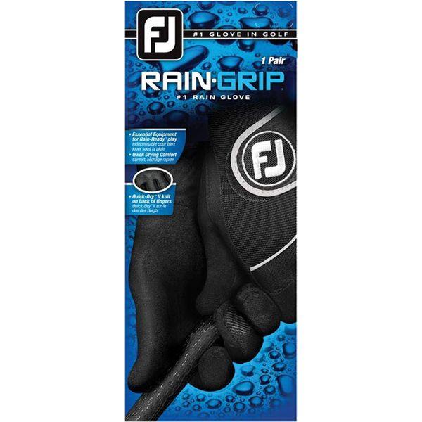 FootJoy Men's RainGrip Pair Golf Glove Black Cadet X-Large, Pair 1