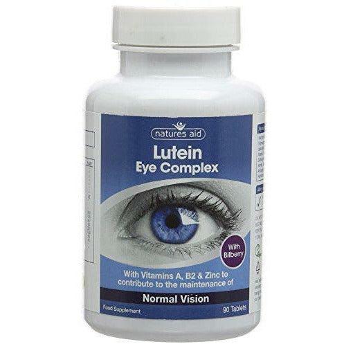 Natures Aid Lutein Eye Complex with Bilberry 90 Tablets (For the Maintenance of Normal Vision, with Alpha Lipoic Acid, Zinc, and Vitamins A, B2, C and E, Vegan Society Approved, Made in the UK) 0