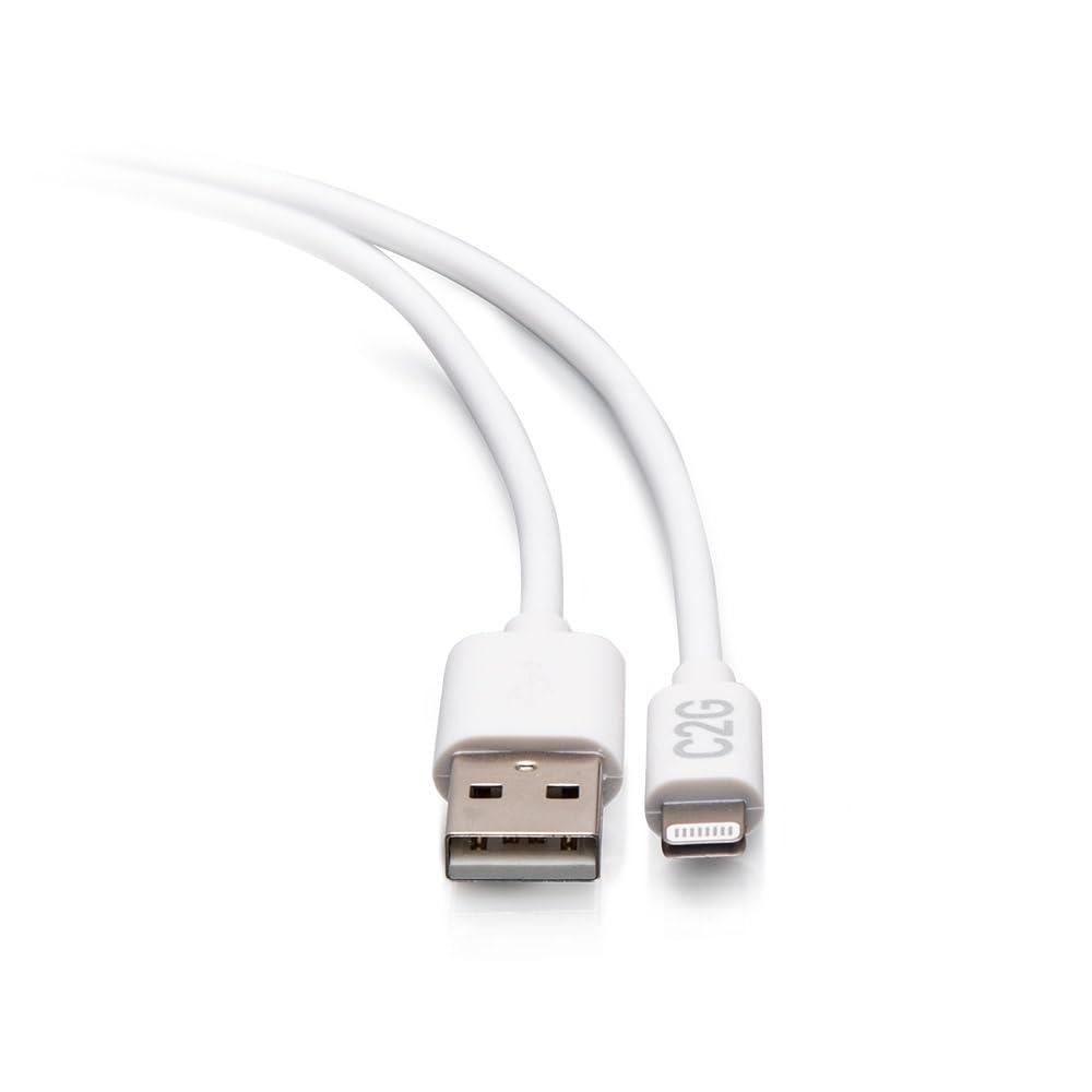 C2G 1.8M USB-A Male to Lightning Male Sync and Charging Cable - White - Mfi Certified Long Lightning Cable for use with Apple iPhones 0