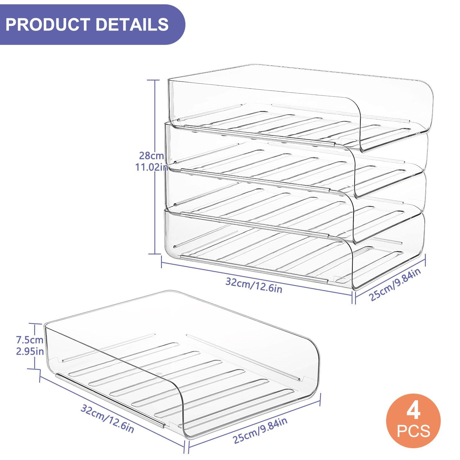 Greentainer Stackable Clear Paper Trays - Desktop Racks for Desk File Rack,Letter Tray,Accessories Tray for Desktop,A4 Paper Holder,Supplies,Magazine,File Documents,Receipts (4pack, Clear) 1