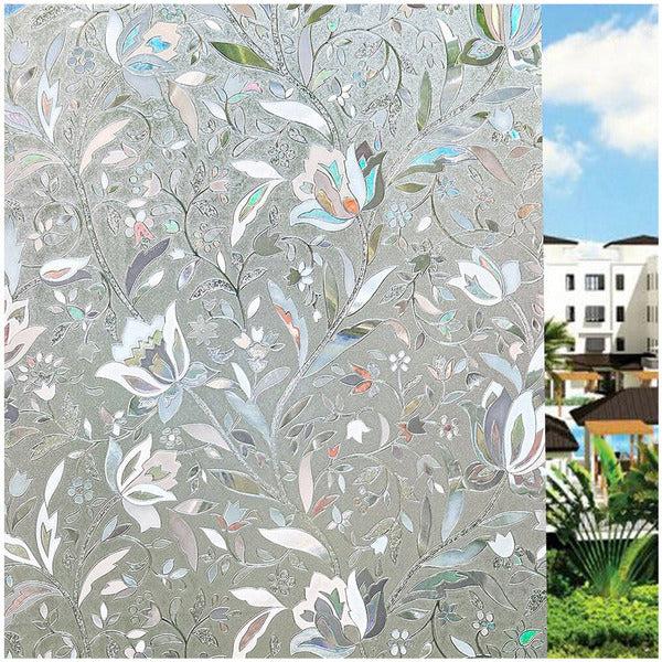 Amazon Brand - Umi Privacy Window Films - No Glue Static Self Adhesive Glass Film, Window Cling Decorative Apartments for Rent Living Room Kitchen Balcony window, 3D Tulip - 60 x 200cm 0