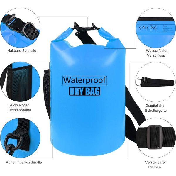 AILGOE Waterproof Bag 5L/10L/15L/20L/25L/30L/40L,Lightweight Dry Bag with Long Adjustable Shoulder Strap Perfect for Drifting/Boating/Kayaking/Fishing/Rafting/Swimming/Campingï¼Blue,30L 2