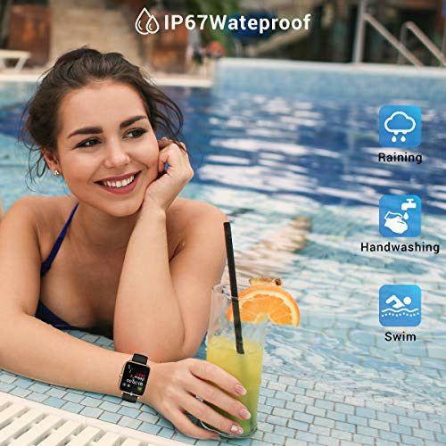 CanMixs Smart Watch for Women Men, 1.4" Touch Screen Fitness Tracker Watch with Heart Rate Sleep Monitor IP67 Waterproof Activity Tracker Smartwatch with Step Calorie Counter Stopwatch Music Control 3