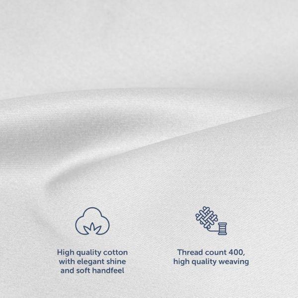 Blumtal White Bedding Double Duvet Set - 100% Cotton Sateen like Egyptian Cotton Duvet Covers, 400 Thread Count Bedding, 2x 50 x 75 cm Pillow Cases and Zips, 200 x 200 cm, White 2