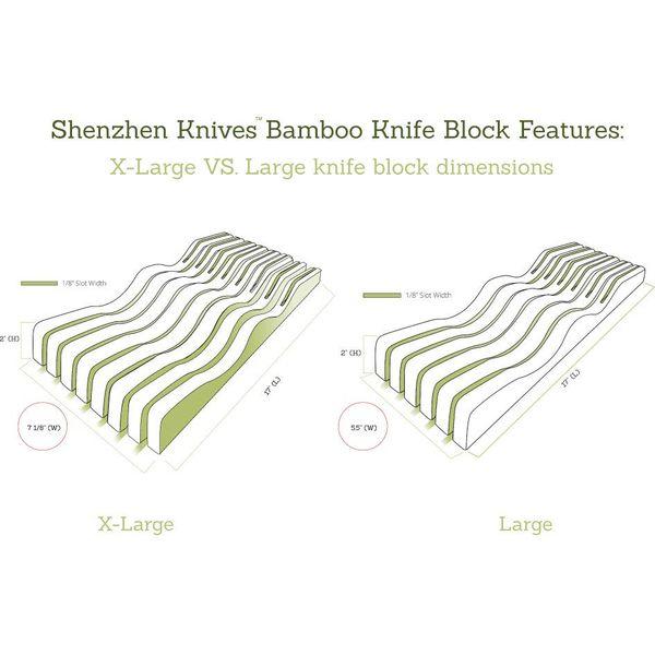 Shenzhen Knives X-Large in-Drawer Knife Block: 11 Slot Empty Wooden Knife Holder for Kitchen Drawers 3