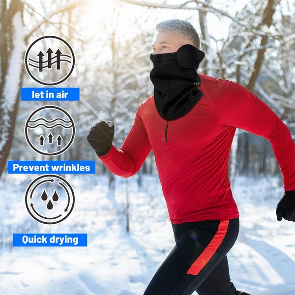 BBTO 48 Pcs Neck Gaiter and Ear Warmers Set Includes 24 Neck Warmer Gaiter Face Coverings for Men and 24 Winter Earmuffs Foldable Ear Muffs for Men Cold Weather Running Skiing 4