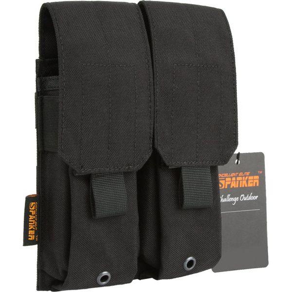 EXCELLENT ELITE SPANKER Tactical Molle Single/Double/Triple Mag Pouch for M4 M14 M16 AR15 AR10 G36 Magazine Holds 2 Mags(Grey)