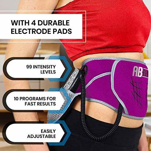 ABFLEX Ab Toning Belt for Developed Stomach Muscles, Remote for Quick and Easy Adjustments, 99 Intensity Levels and 10 Workouts for Fast Results (Purple) 3