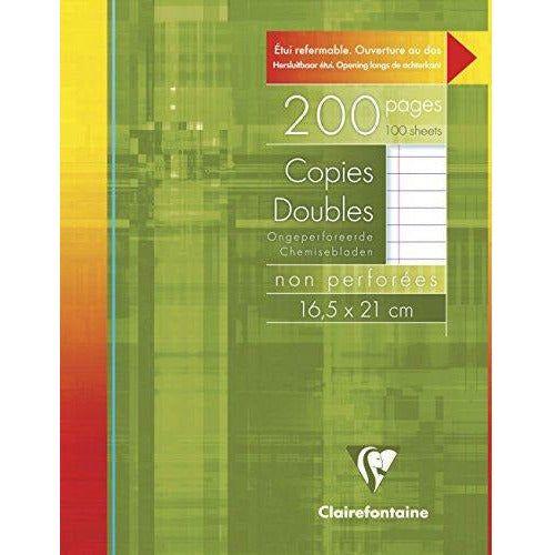 Clairefontaine 16.5 x 21 cm Lined and Margin Un-Punched Double Sheet - White (Pack of 100 Sheets) 0