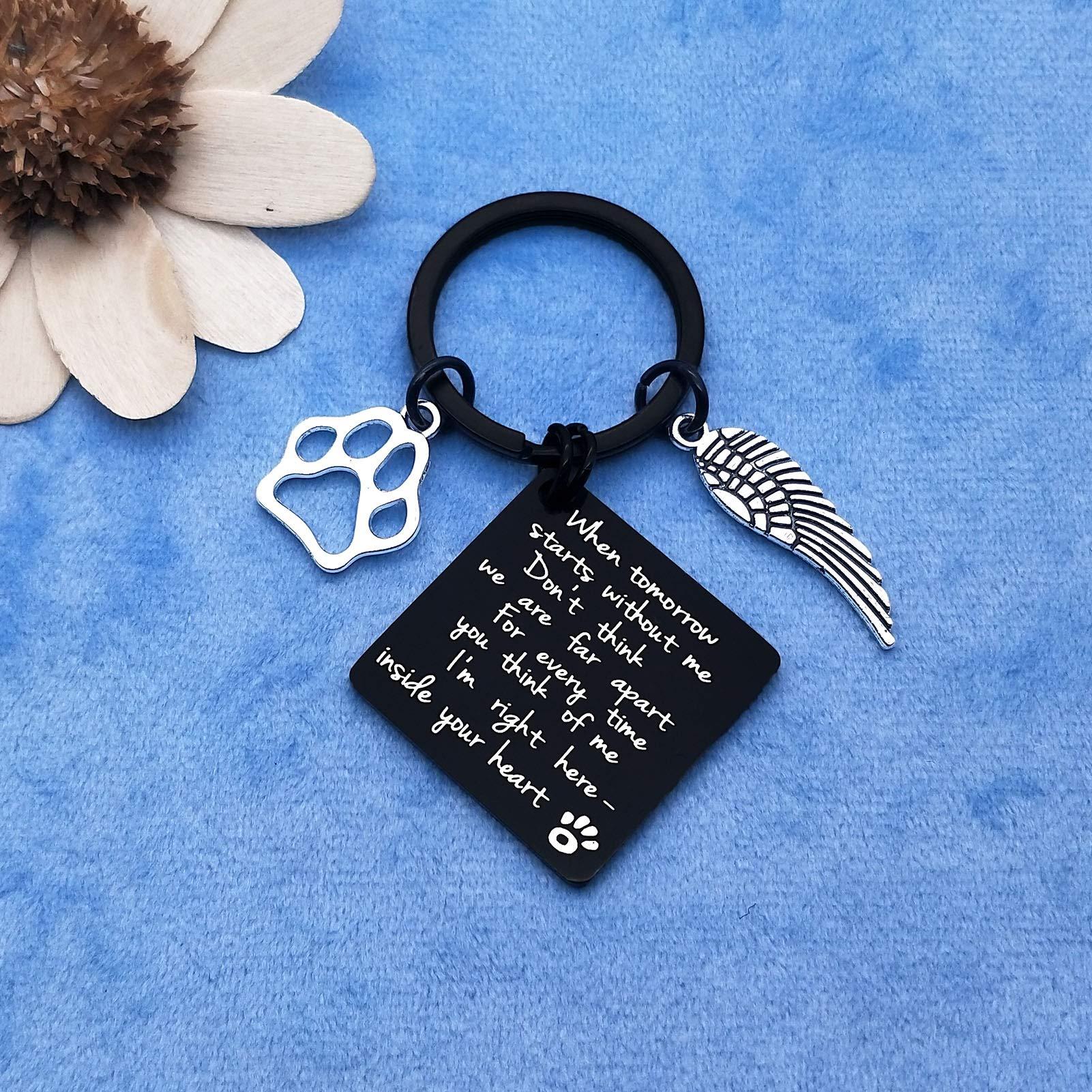 Loss of Pet Sympathy Gift Keyring Memorial Gifts Loss of Dog Cat Keychain Remembrance Gift for Pet Lover Memorial Gift for Pet Owners In Memory of Dog Cat Pet Memorial Gift for Friends Coworker 4