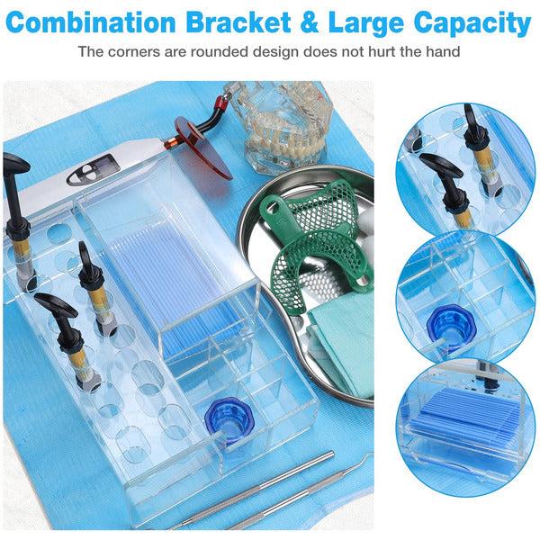 faruijie Composite Syringe Organiser, Multifunction Tooth Syringe Holder, Resin Adhesive Applicator Organiser, Acrylic Case for Medical Composite Resin Adhesive Syringes Resin Placement Rack 2