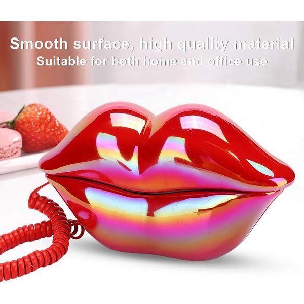 Creative novelty Red Lips Landline Phone Corded Phone,European Style Desktop Telephone for Home Office,Practical and Decorative,Great For Kids/Friends 3