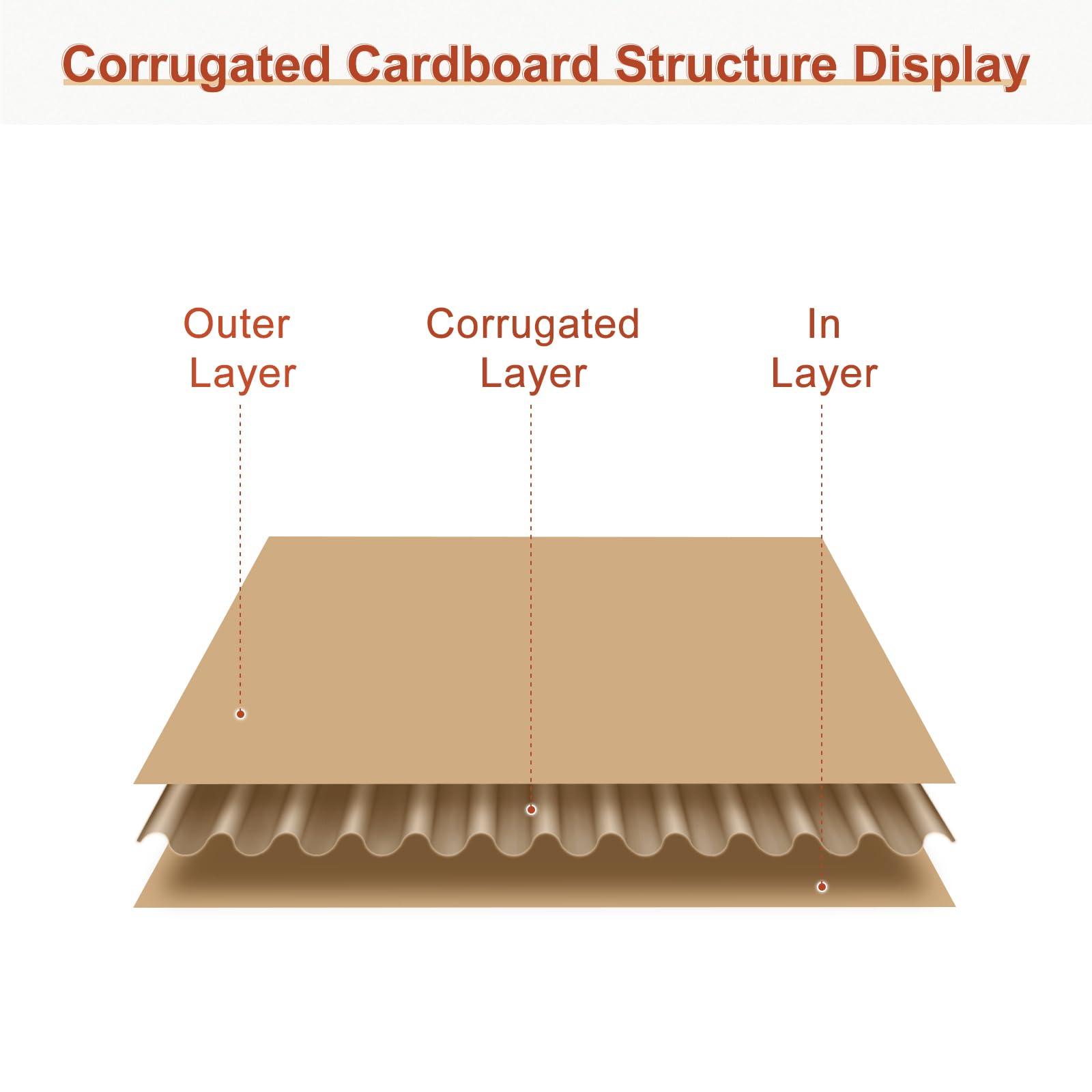 sourcing map 100 Pack 14" x 11" Large Corrugated Cardboard Sheets 1/8" Thick Flat Cardboard Filler Inserts Pads for Mailers, Packing, Art Projects, DIY Crafts 2