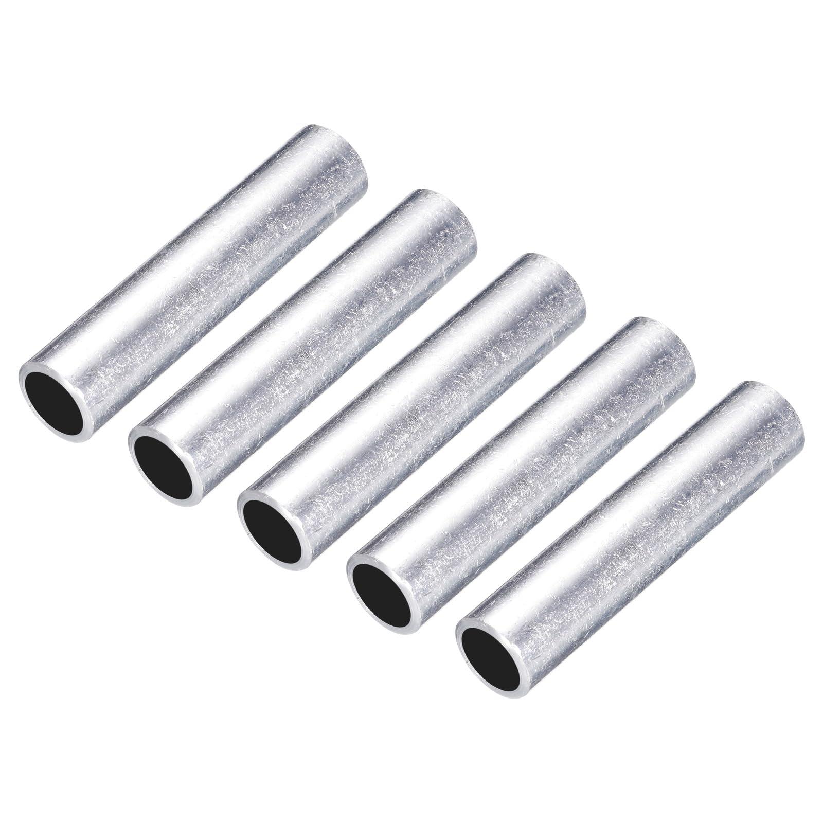 sourcing map 10 Pcs Non Insulated Butt Connectors 15mm Aluminium Wire Connector for Electrical Wire Crimp Ferrule Terminals