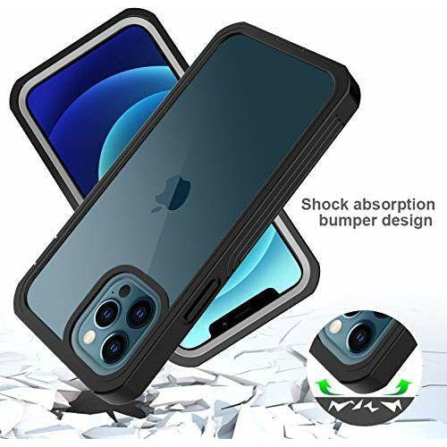 BESINPO for iPhone 12 Pro Max Case 6.7 inch, Built-in Screen Protector Full-Body Protective Shockproof Clear Back Cover, Wireless Charging Anti-Scratch Slim Case for iPhone 12 Pro Max 3