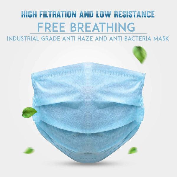 NIGHTCARE 3 Ply Disposable Face Mask Universal Breathable & Comfortable Non Surgical Safety Mask with Earloop & Nose Pin (50 Pcs) (398) 3