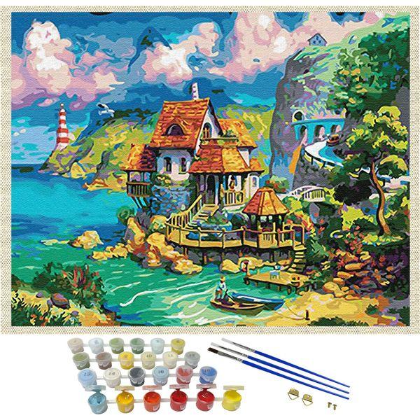 iCoostor Wooden Framed Paint by Numbers DIY Painting Kit for Kids & Adults Beginner- 16” x 20”Life Tree Pattern