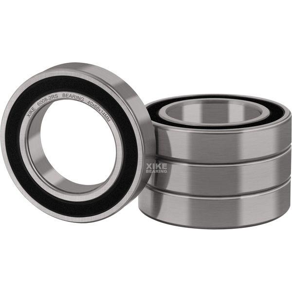 XIKE 4 pcs 6008-2RS Ball Bearings 40x68x15mm, Bearing Steel and Double Rubber Seals and Pre-lubricated, 6008RS Deep Groove Ball Bearing with Shieldss 0