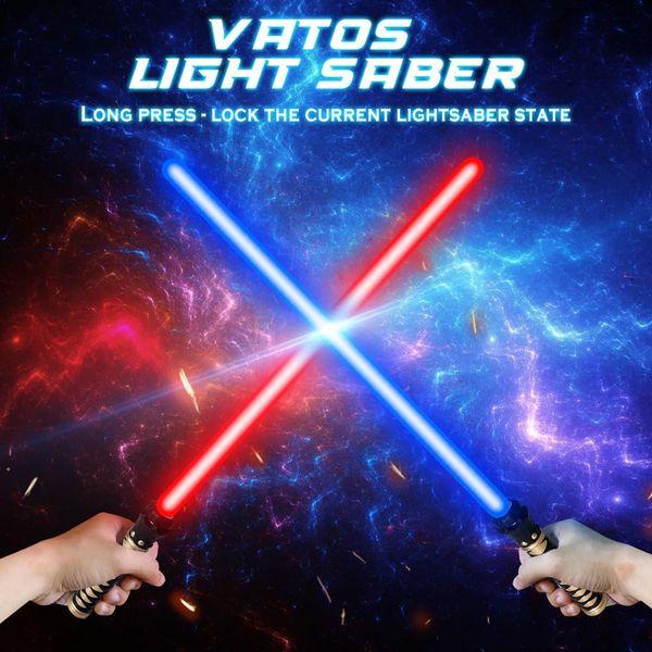 15 Colors Light Saber with FX Sound, 1 Pack Light Sword for Kids, Realistic Handle & Retractable LED Light Up Saber Toy for Halloween Dress Up Party Favor, Xmas Gift, Galaxy War Fighters and Warriors 2