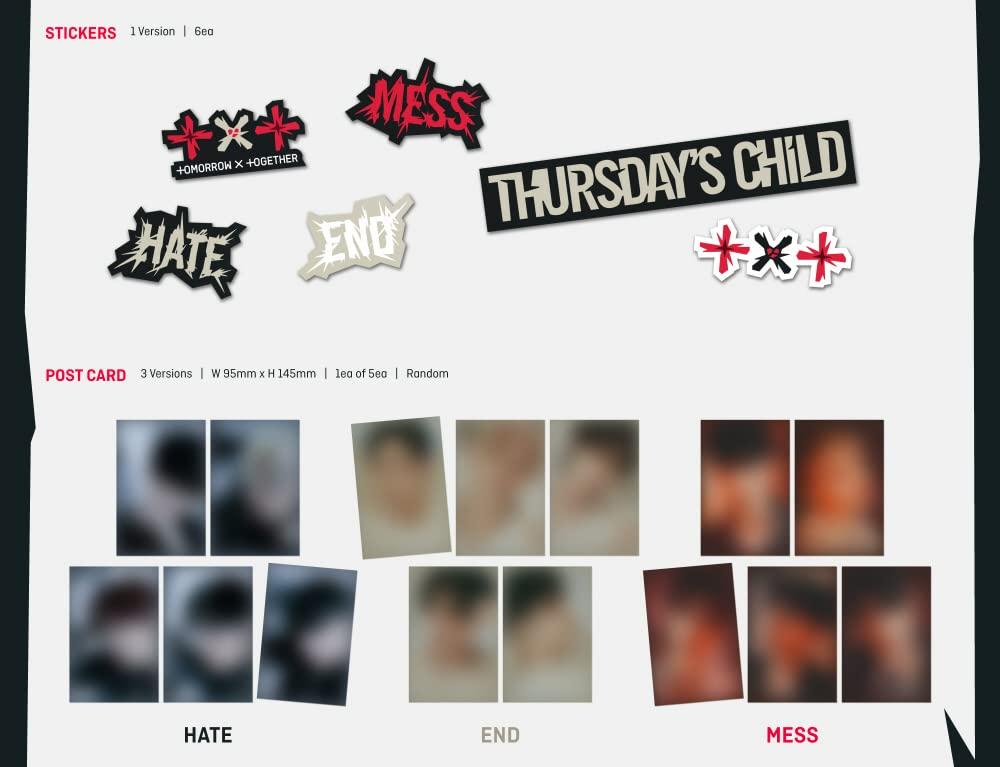 Big Hit Ent. TXT TOMORROW X TOGETHER - minisode 2 : Thursday's Child 4th Mini Album+Extra Photocards Set (MESS ver. / CD Only, No Poster), BHE0134 4