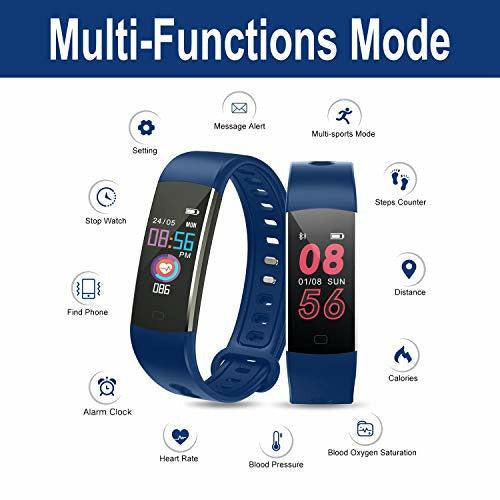 moreFit Kids Fitness Tracker with Heart Rate Monitor,Waterproof Activity Tracker Watch with 4 Sport Modes,Sleep Monitor Fitness Watch with Call & SMS Reminder Alarm Clock,Great Gift - Blue 2