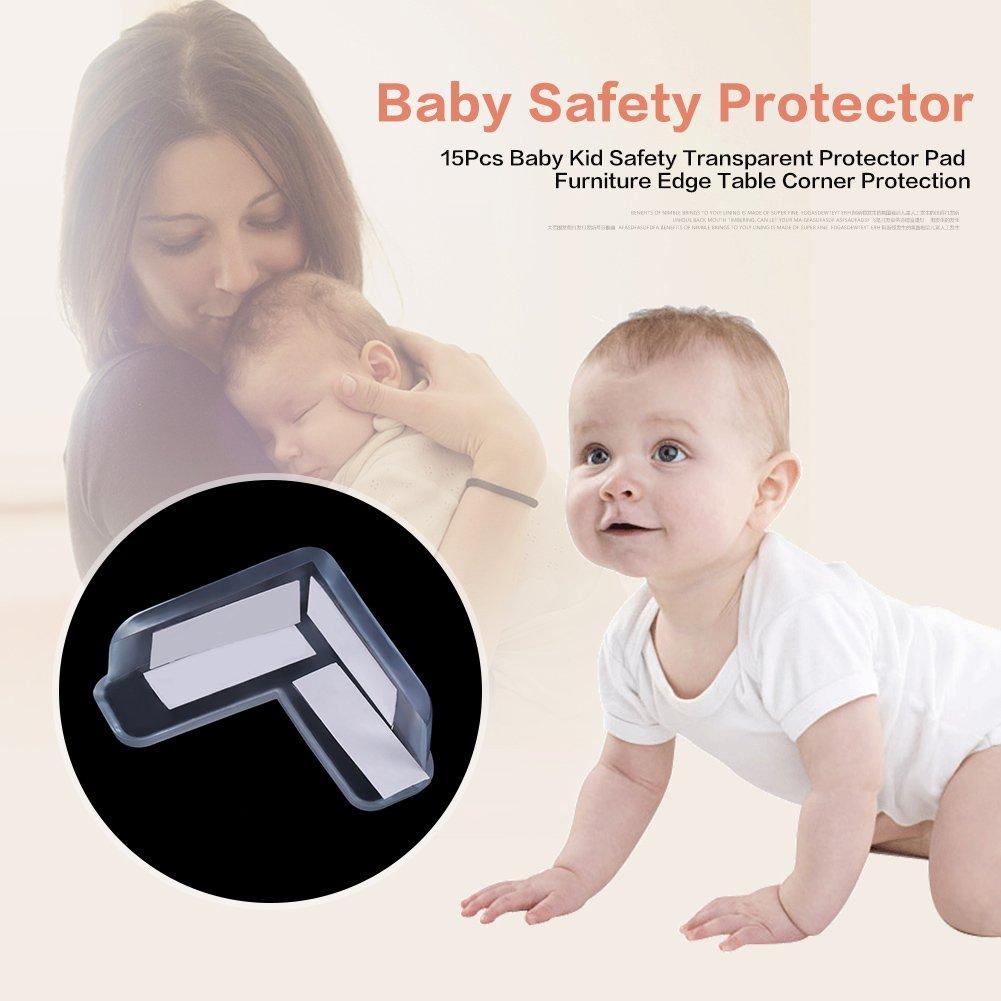 DEWIN Corner Table Protector, Baby Safety Corner Protectors Baby Kid Safety Transparent Protector Pad Furniture Edge Table Corner Protection Against Sharp Corners 15pcs 2