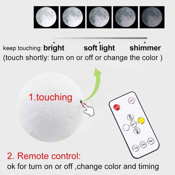 Engraved 3D Moon Lamp for Friend, 3D Print Moon Light with Stand & Remote&Touch Control, Personalized 3D Moon Lamp Gift for Friend Christmas Birthday Gifts 3