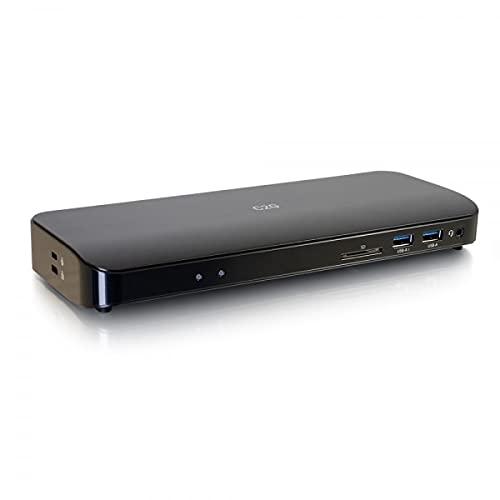 C2G Thunderbolt™ 3 USB-C® 10-in-1 Dual Display Dock with 4K HDMI®, Ethernet, USB, SD Card Reader, 3.5mm Audio and Power Delivery up to 60W Compatible with MacBook, iPad, Galaxy,Surface Pro,XPS etc.