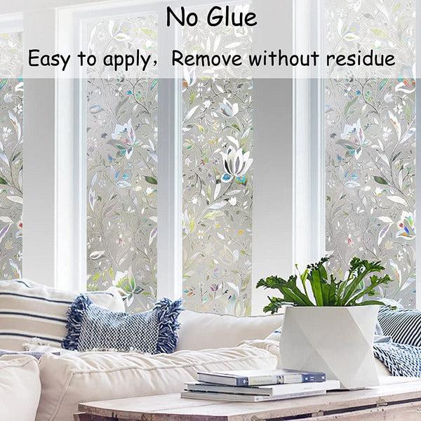Amazon Brand - Umi Privacy Window Films - No Glue Static Self Adhesive Glass Film, Window Cling Decorative Apartments for Rent Living Room Kitchen Balcony window, 3D Tulip - 60 x 200cm 3
