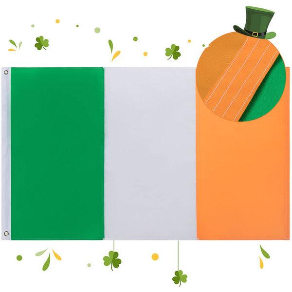 FLAGBURG Ireland Flag 3x5 FT, Irish Flags with Sewn Stripes (Not Print), Canvas Header & Brass Grommets, Vivid Color, Triple Stitching, 100% High-Grade Nylon for All-Weather Outdoor Display