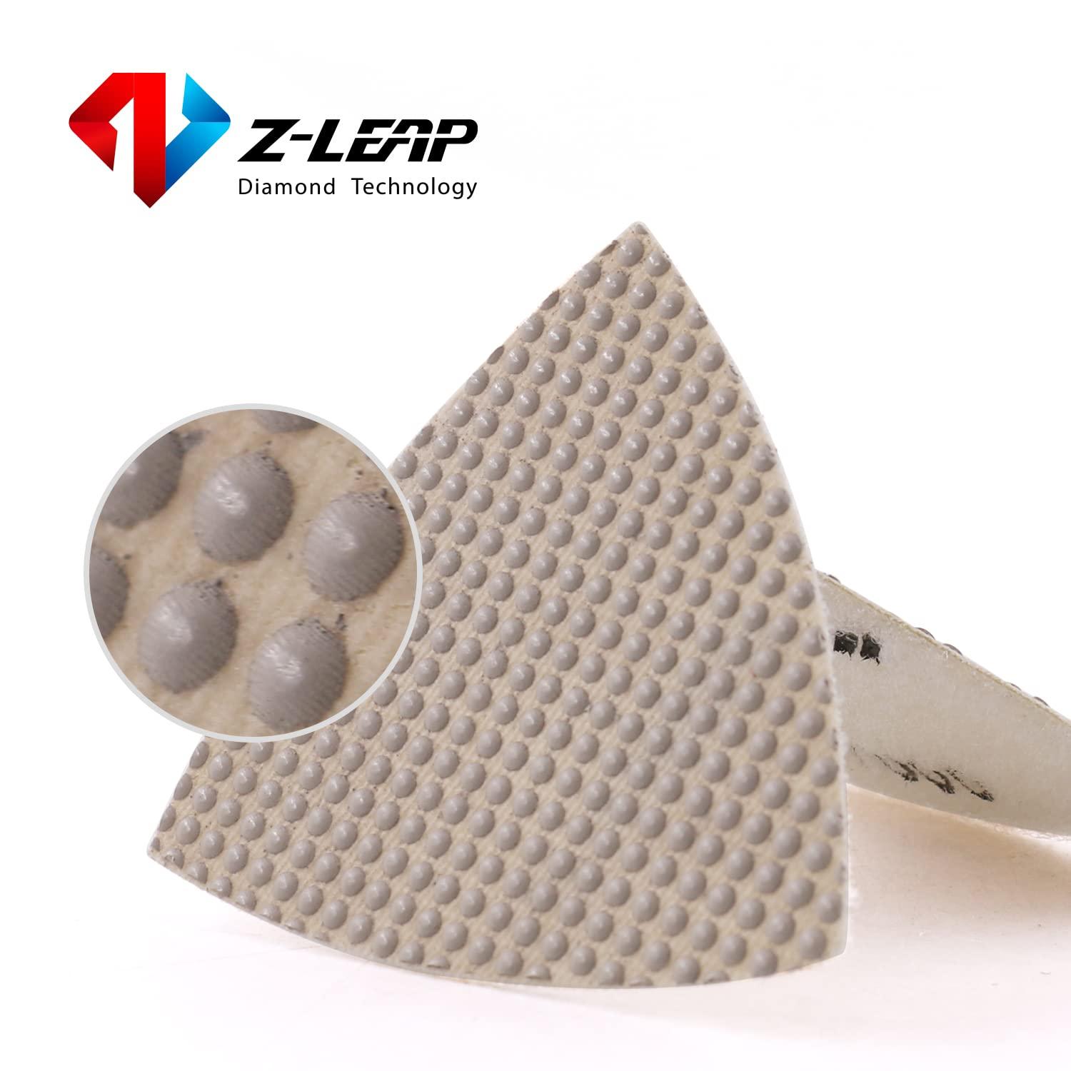 Z-LEAP Triangle Diamond Sandpaper Sheet Discs Sanding Pads for for Grinding Stone Glass Ceramic 3"(80mm) Mix Grit/8pcs 4