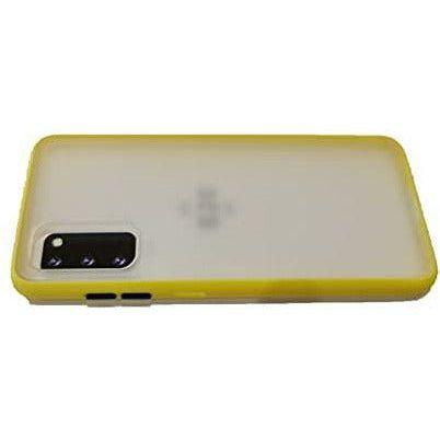 CP&A Samsung Galaxy S20 case, semitransparent protective phone case, hard Samsung S20 phone case, shockproof Samsung S20 case with coloured buttons, scratch-proof bumper for Samsung S20 (Yellow) 2