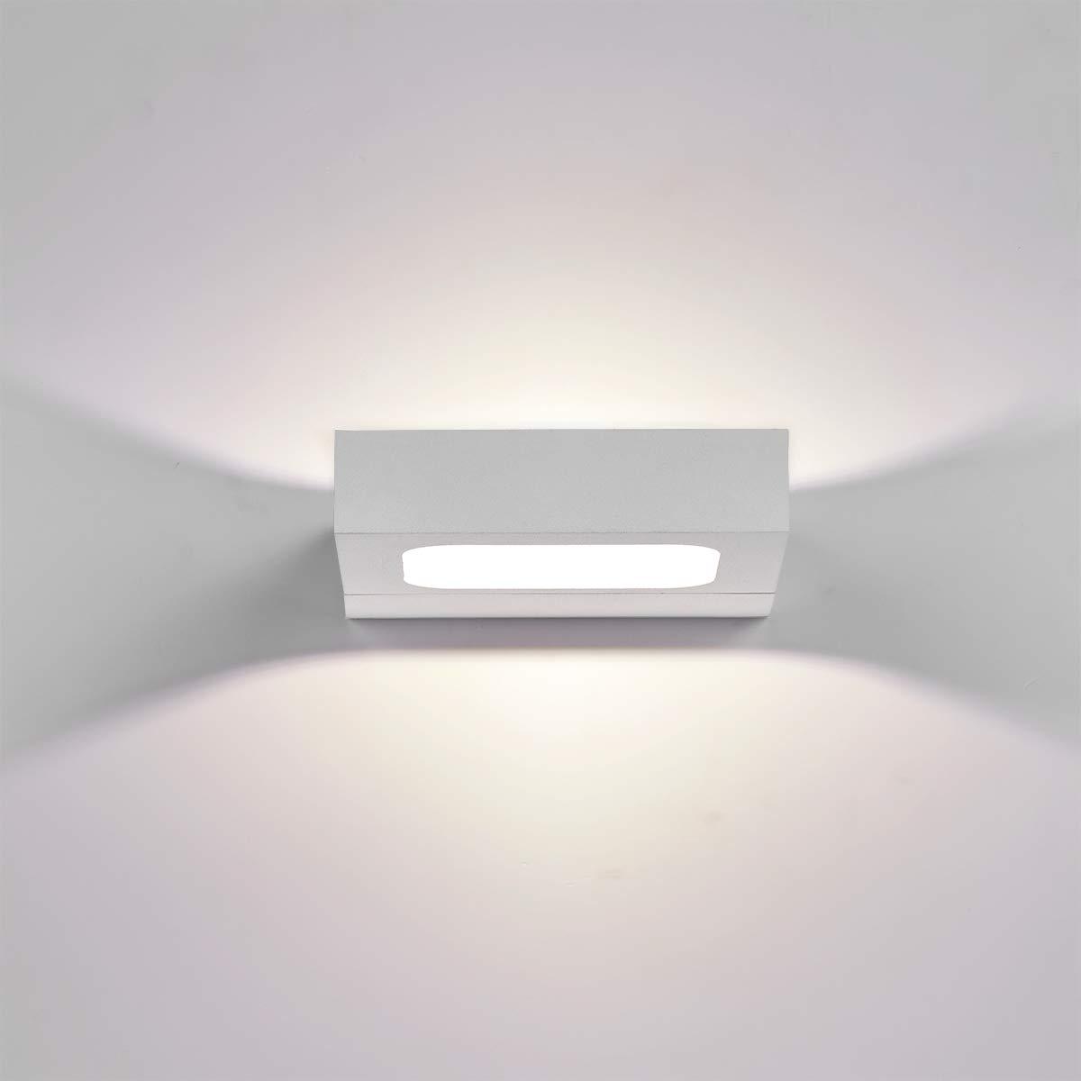 HAOFU 10W LED Wall Lights Indoor Up Down Wall Lamp Wall Wash Light Modern Wall Sconce Lighting White Aluminum for Living Room Bedroom Hallway Corridor, Stairs, Warm White 1