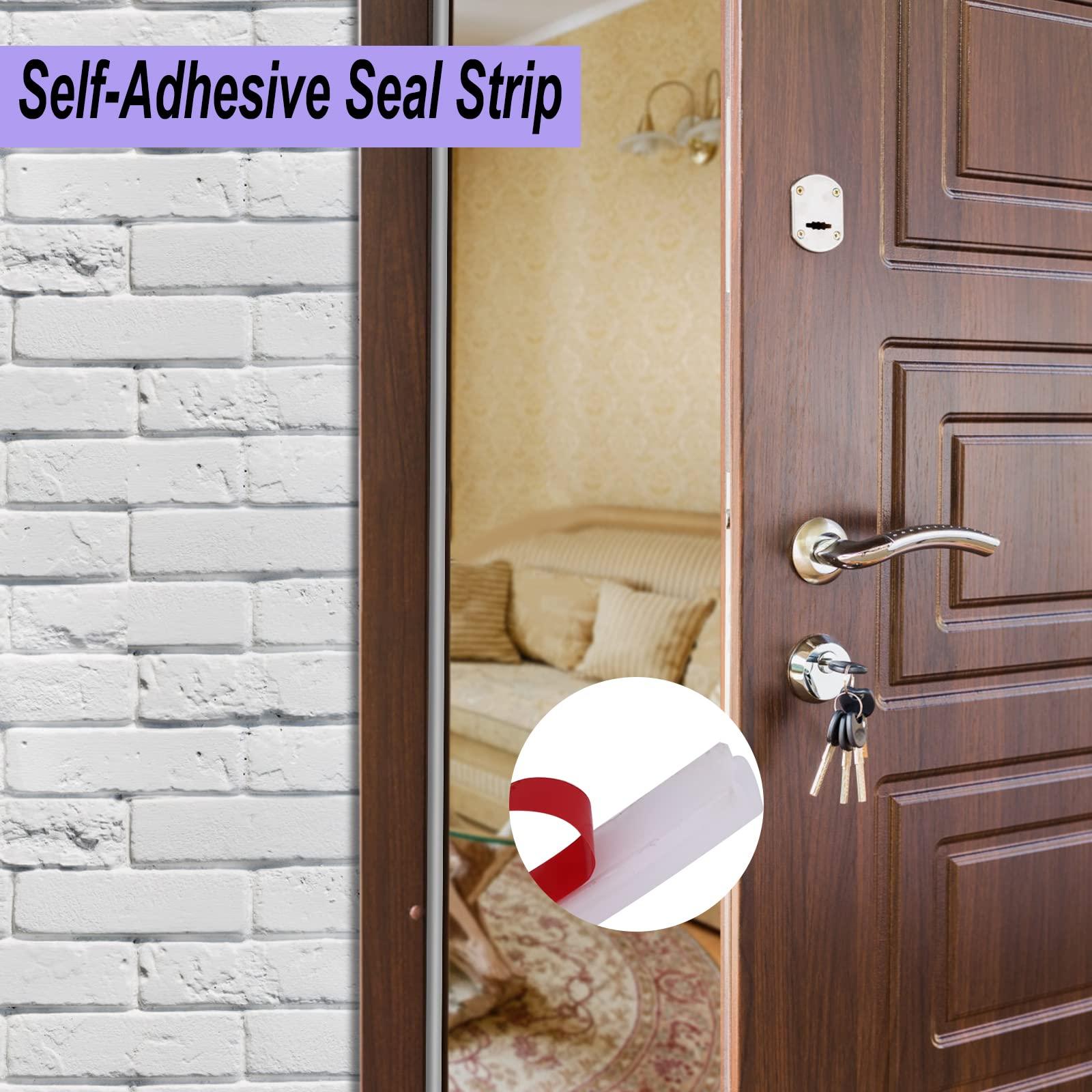 Rubber Weather Stripping Door Seal Strip, Waterproof Self-Adhesive Backing Door Weatherstripping for Door Frame Insulation Large Gap, Easy Cut to Size(49 Feet, Grey) 3