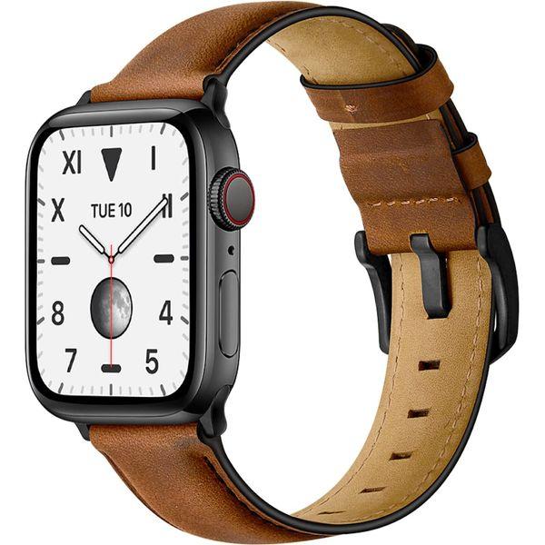 Mifa Made for Apple Watch ultra Band 49mm 9 8 7 45mm 44mm 42mm Series 6 SE 5 4 3 Modern Classic Leather Vintage Dressy Bands Dark Brown Replacement Straps Sweatproof iwatch Nike Space Brow 0