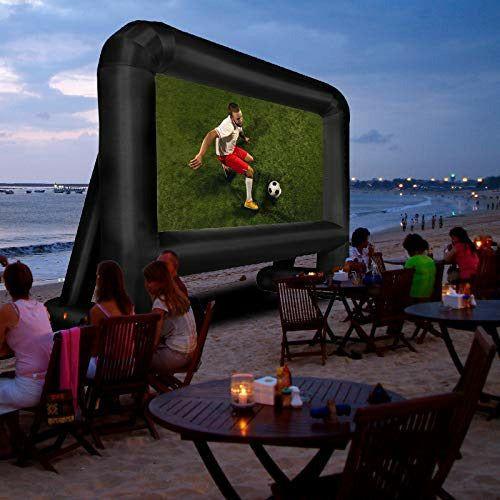 Inflatable Mega Movie Screen Projector Screen Film Screen for Indoor Outdoor Party Backyard Cinema Travel Black Projection 16 Feet Diagonal 4