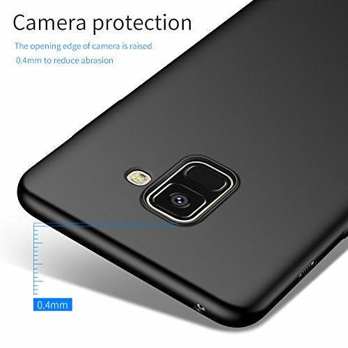 TopACE Samsung Galaxy A8 2018 Case, Hybrid Rubberised Back Hard Case Slim Hard Shell Case for Galaxy A8 2018 Smartphone (Black) 4