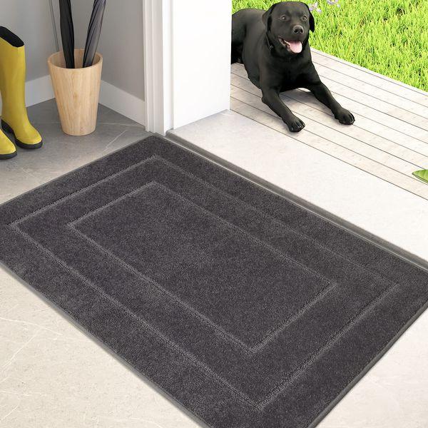 PURRUGS Dirt Trapper Door Mat 50 x 80 cm, Non-Slip/Skid Machine Washable Entryway Rug, Dog Door Mat, Super Absorbent Welcome mat for Muddy Wet Shoes and Paws