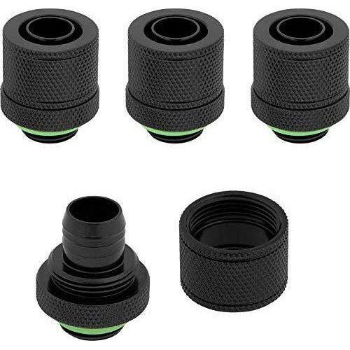 Corsair Hydro X Series, XF Compression 10/13 mm (3/8 Inch or 1/2 Inch) ID/OD Fittings Four Pack (G1/4 Inch BSPP Port Threads, Solid Brass Durability, Compatible with Additional Hydro X Adapters) Black 0