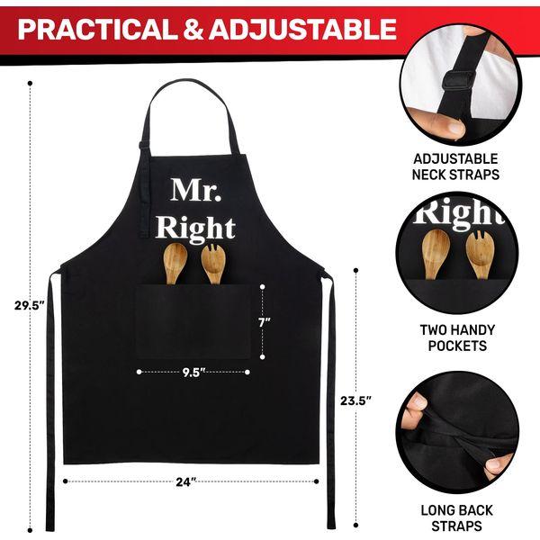 Prazoli Products Mr Mrs Apron Set - Engagement Gifts, Wedding & Bridal Shower Gifts for Couple - Saucy & Spicy 4