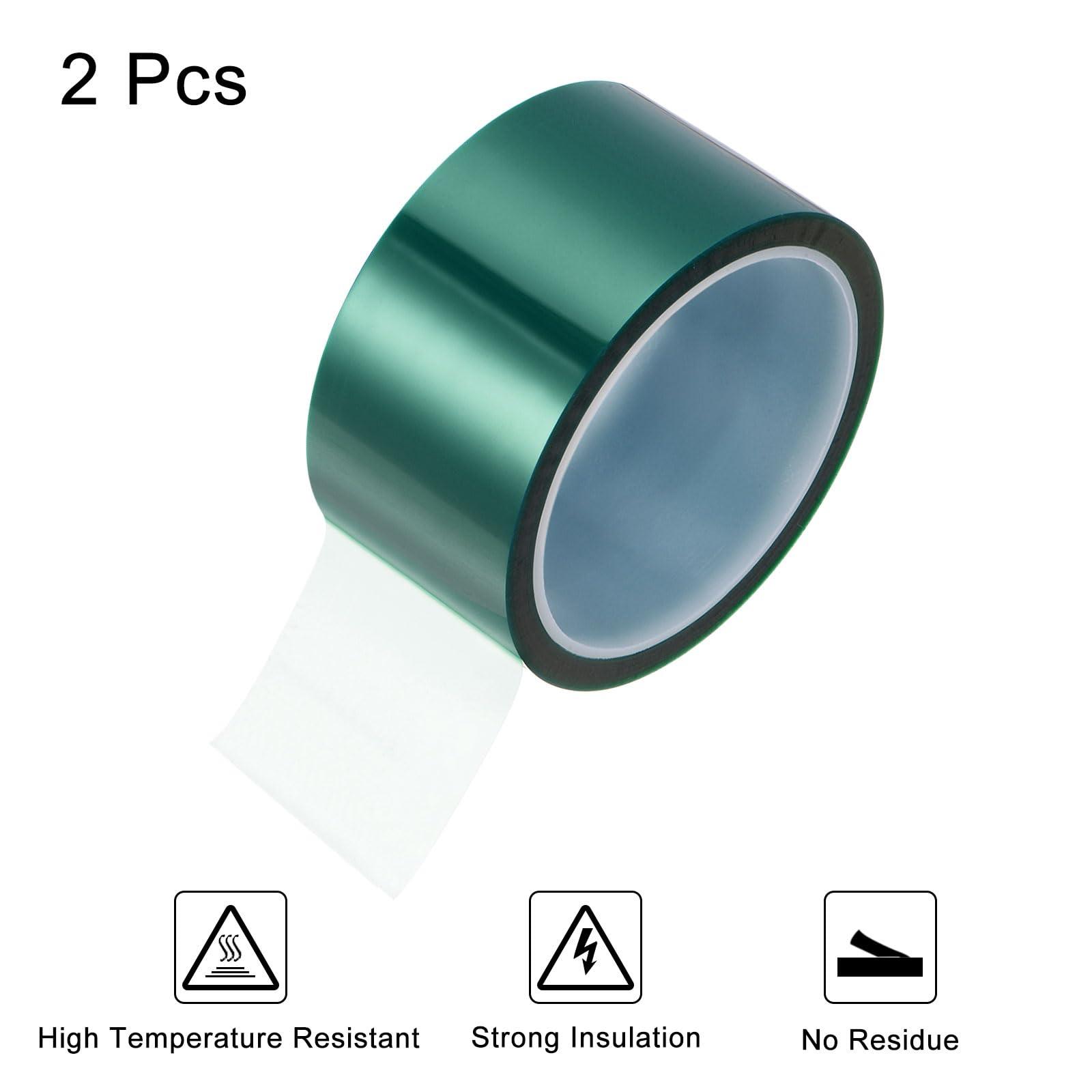 sourcing map 2 Rolls Heat Tape High Temperature Heat Resistant Tape 45mmx33m(108ft) Sublimation Thermal Heat Transfer Tape for Sublimation Press No Residue, Green 7